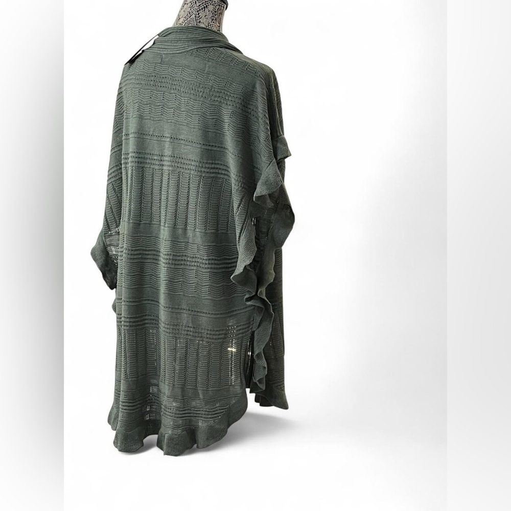 BloomChic Olive Open-Front Ribbed Knit Cardigan - Picture 8 of 8